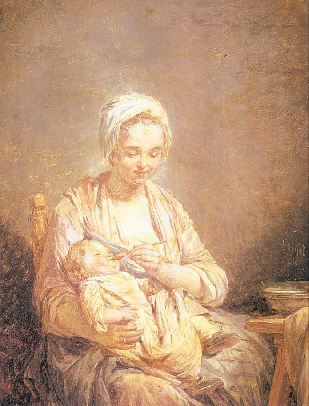 Lepicie, Nicolas Bernard A Mother Feeding her Child oil painting picture
